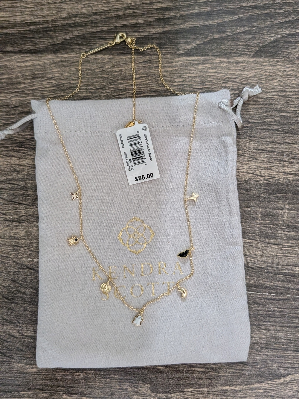 14K Gold Over Brass Halloween Single Strand Short Necklace